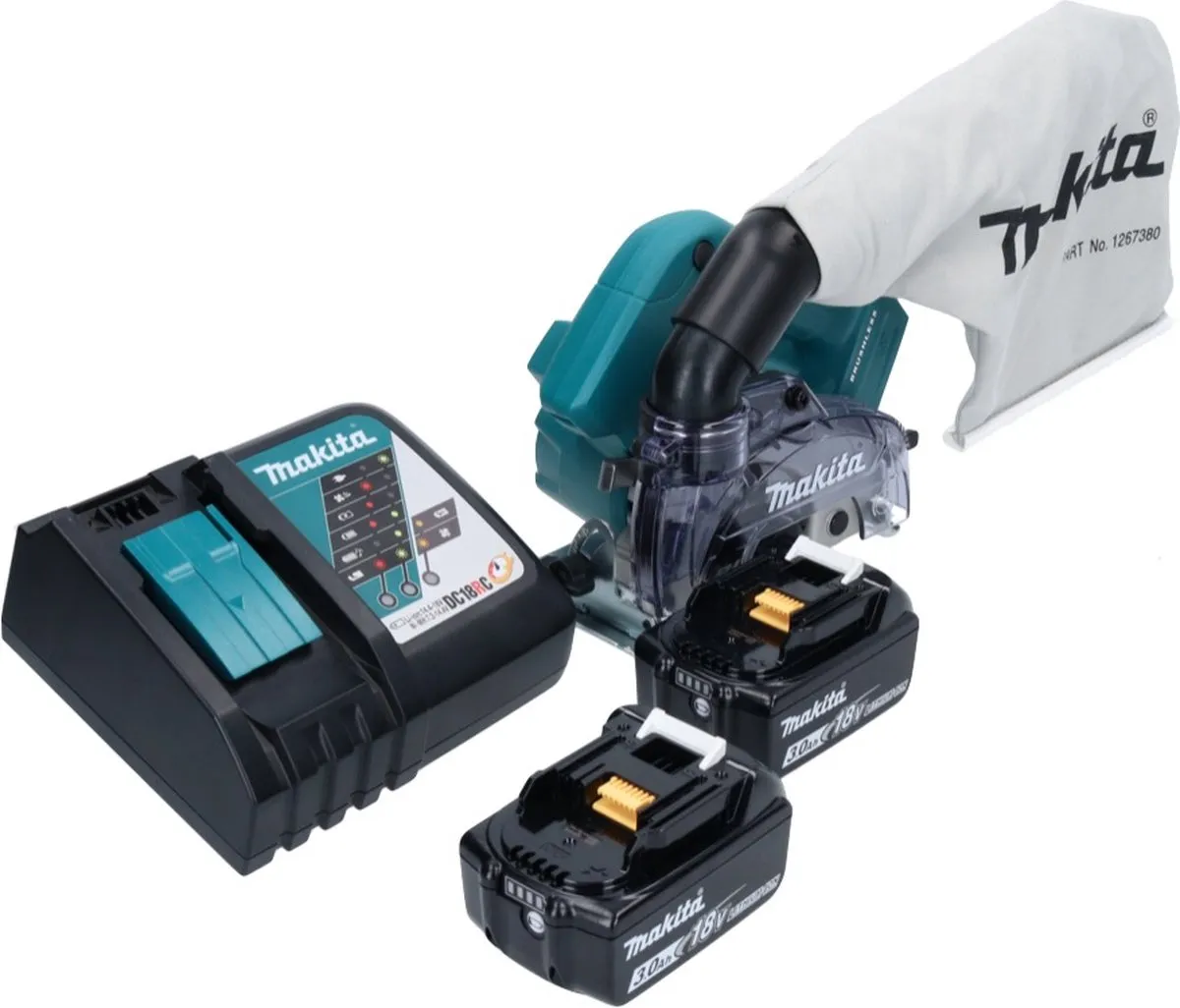 Makita DCC 500 RF Diamantsnijder 125mm - 18V - 2x 3,0Ah Accu + Oplader