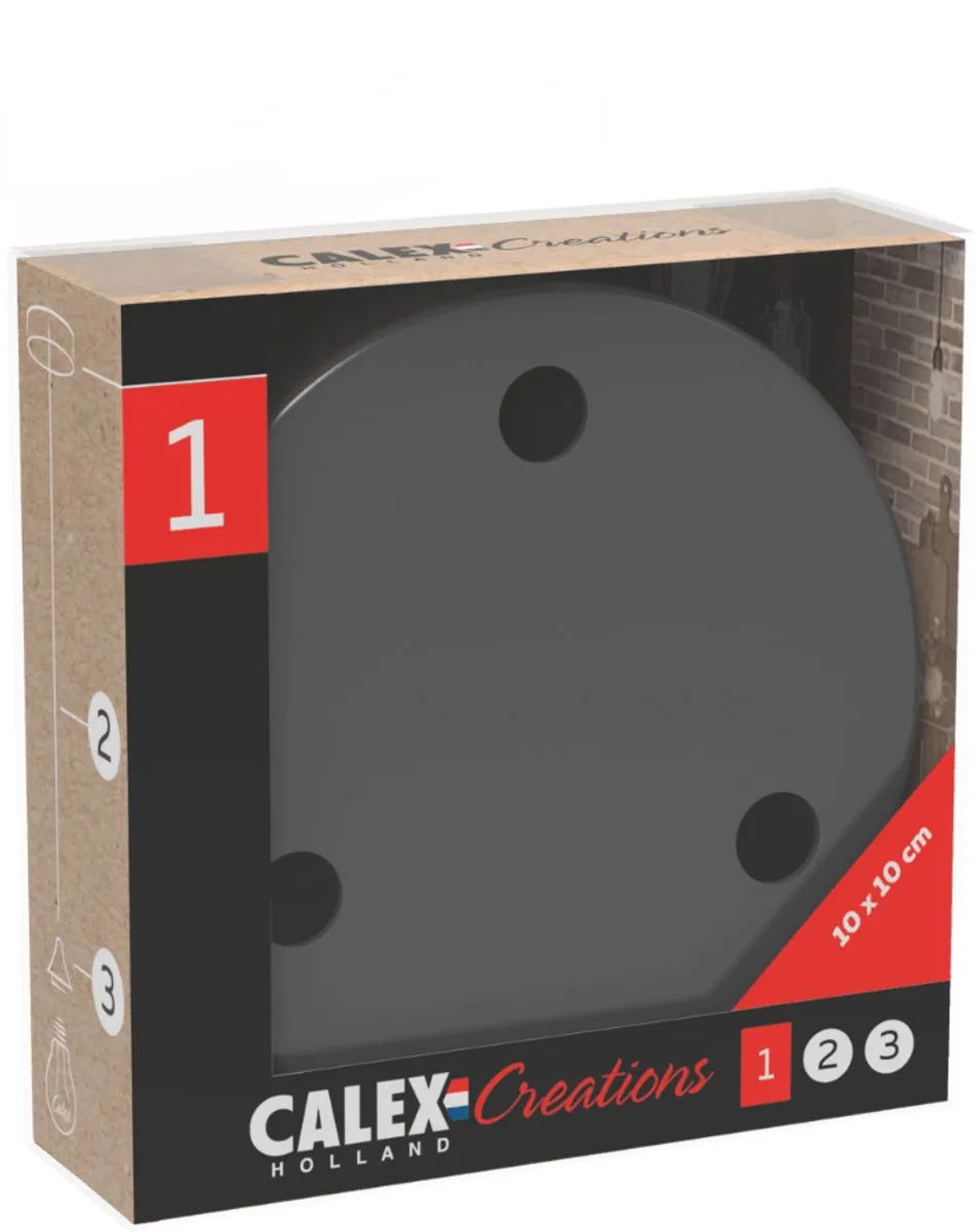 Calex Plafondkap 3 Snoeren Ø10cm - Metaal Parelzwart Mat