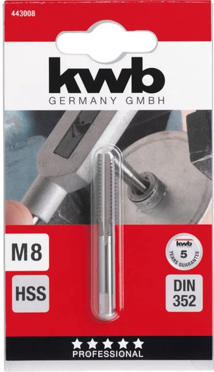 KWB 443008 Tapboren M8 1.25 HSS - Metaal