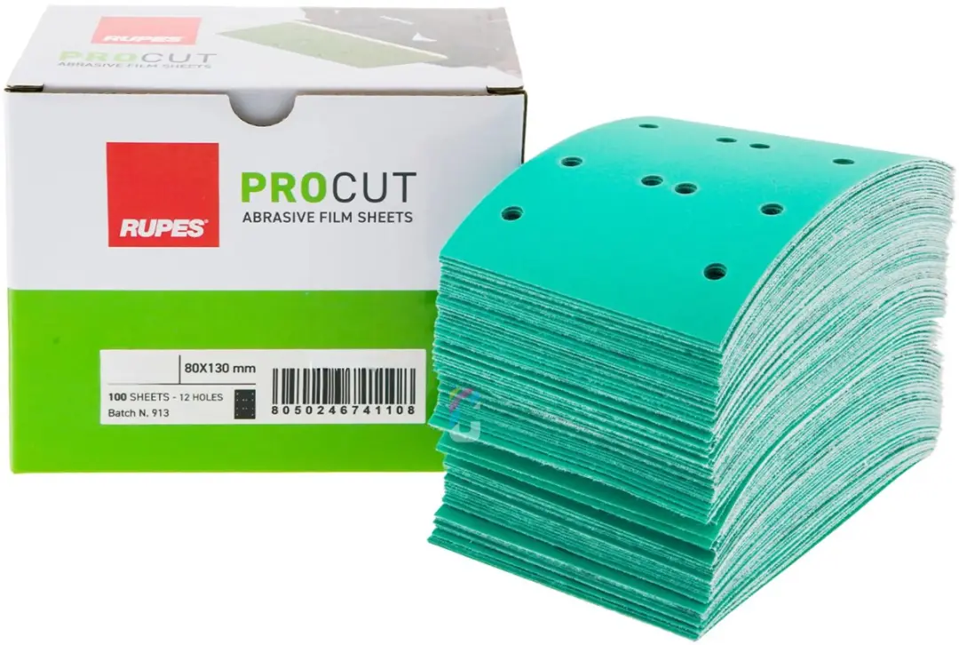 Rupes ProCut 80x130mm - 12 Gaten P80 - 100 Stuks