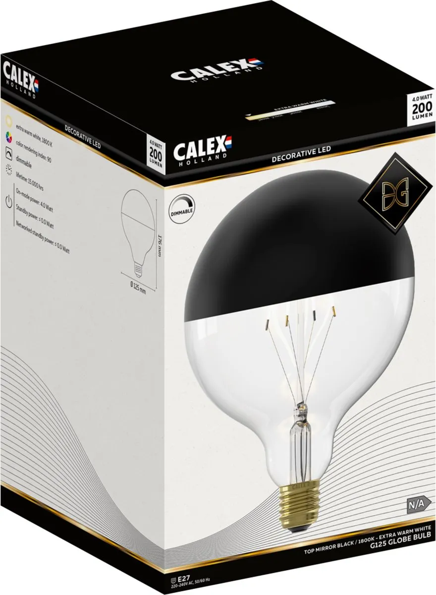 Calex G125 Kopspiegel E27 LED 4W Warm Wit - 1800K