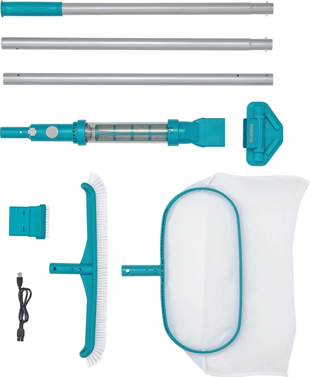 Bestway AquaSurge 58831 Onderhoudskit - Stofzuiger & Skimmer Grijs/blauw