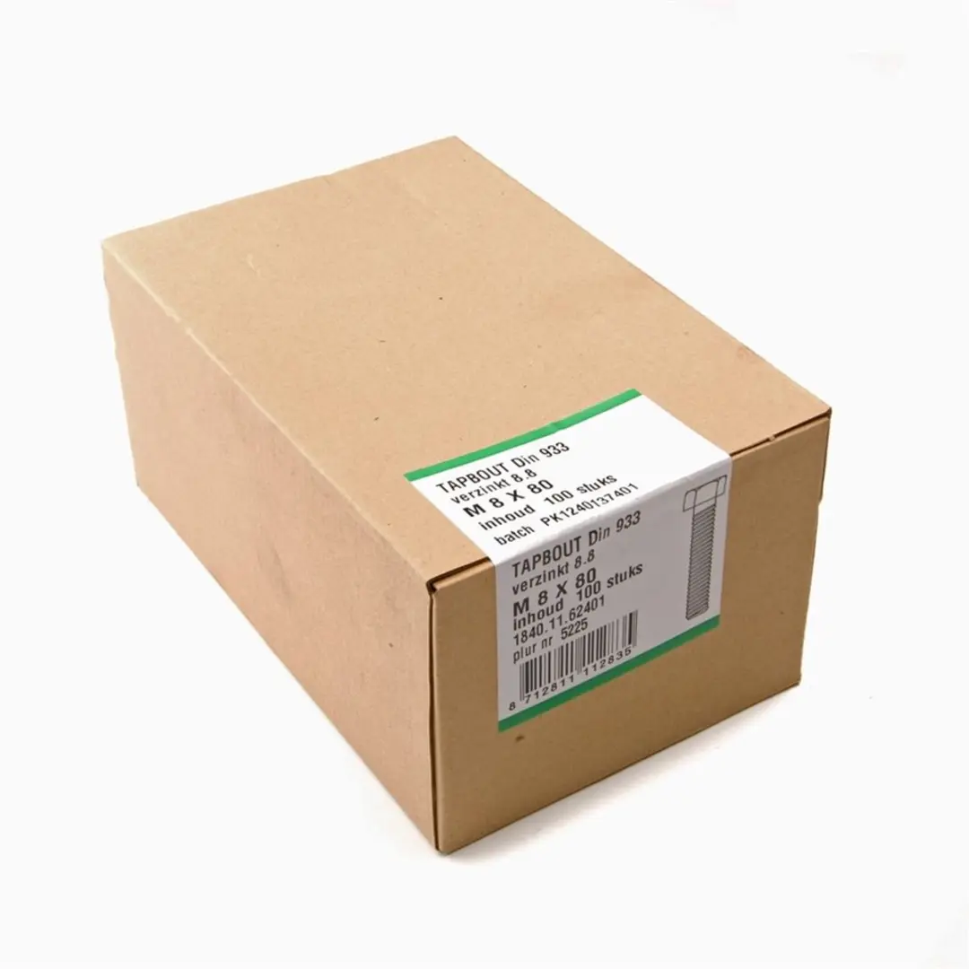 Hoenderdaal Tapbout DIN 933 8.8 M20x160mm Verzinkt - 10 Stuks