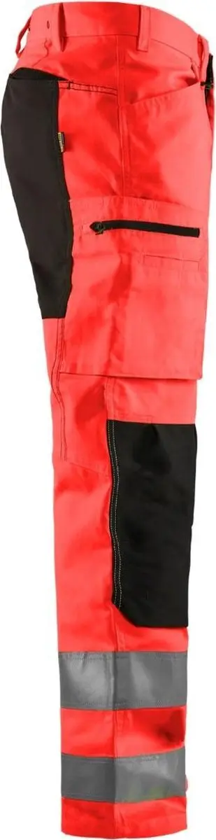 Blåkläder High Vis Broek 1585-1811 - D104 - High Vis Rood/Zwart