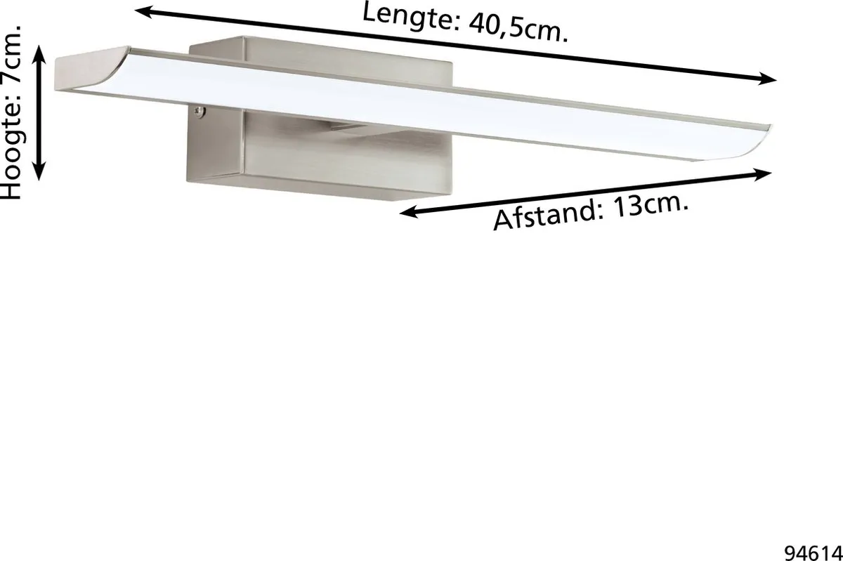 Eglo Tabiano Wandlamp 3 Lichtpunten LED Nikkel - Wit