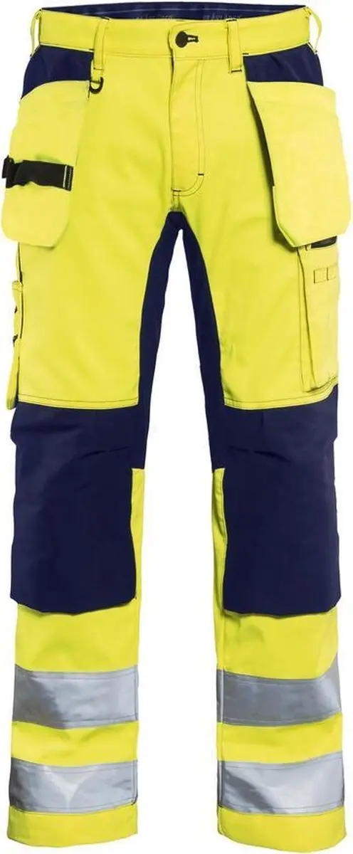 Blåkläder Werkbroek 1552-1811 High Vis Geel/Marineblauw - Maat 152