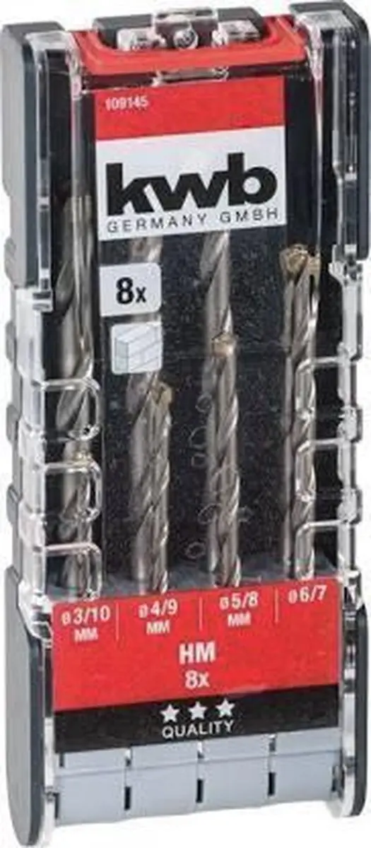 KWB 109145 Steen-spiraalboorset Metaal 8-delig - 3-10mm