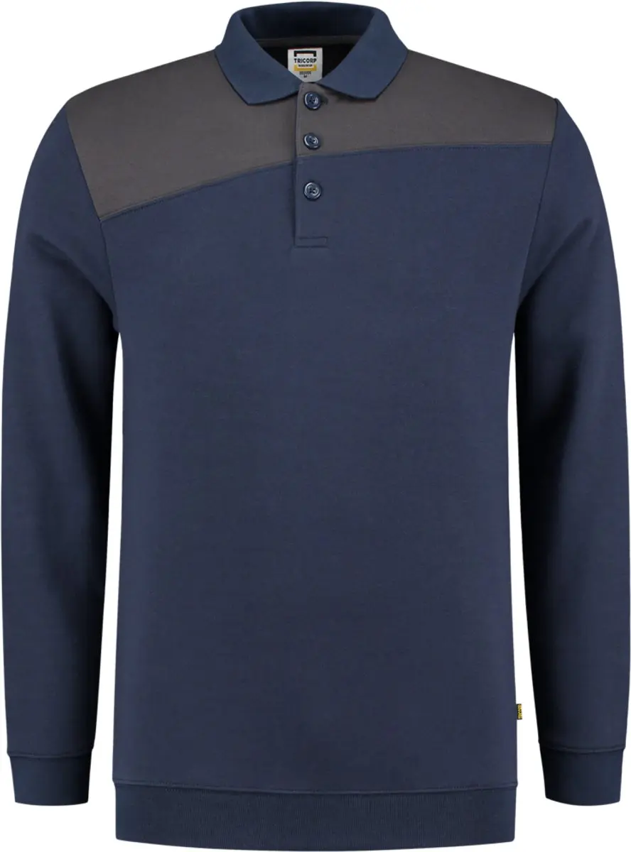 Tricorp Polosweater Bicolor - Inkt/Donkergrijs M