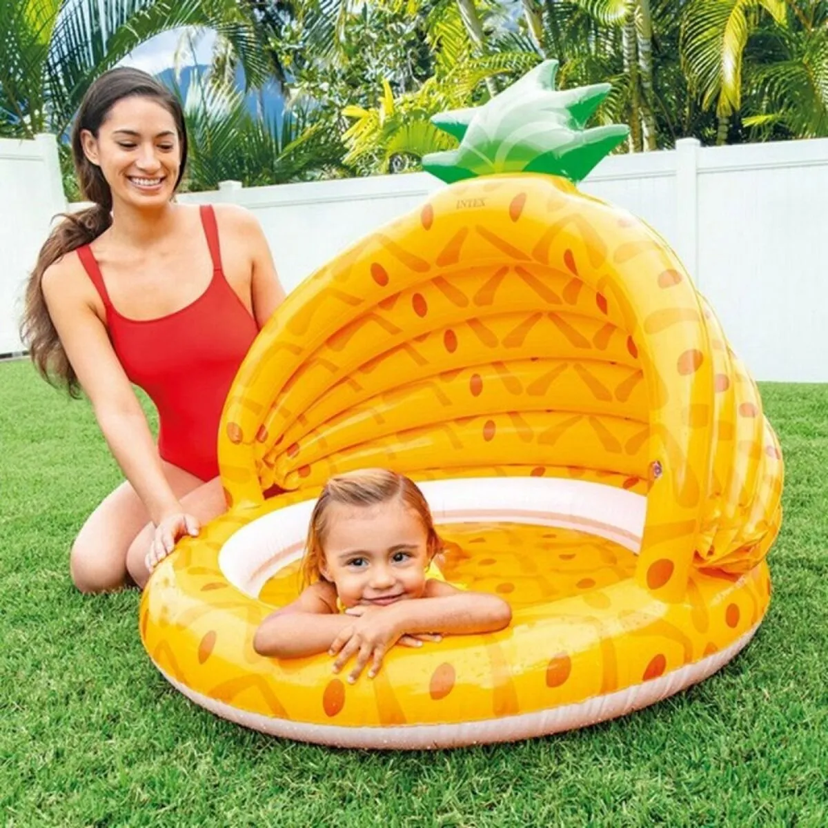 Intex Opblaaszwembad Ananas 102x94cm - Oranje