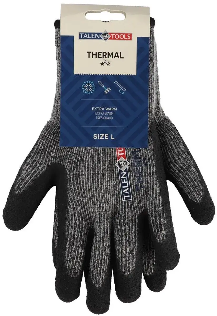 Talen Tools Thermo Werkhandschoenen - Maat L Grijs