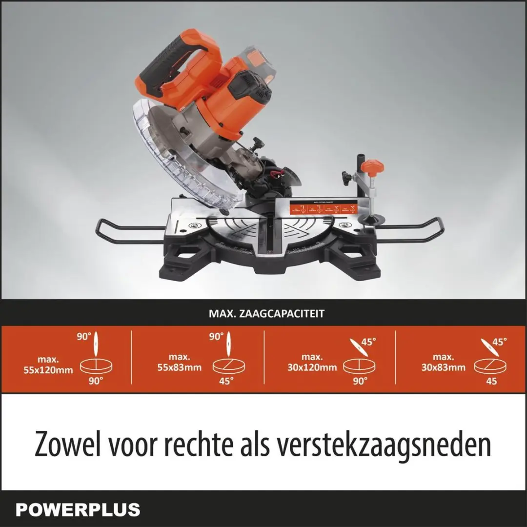 Powerplus Dual Power POWDP2550 Verstekzaag 210mm - 20V - afbeelding 6 van 6