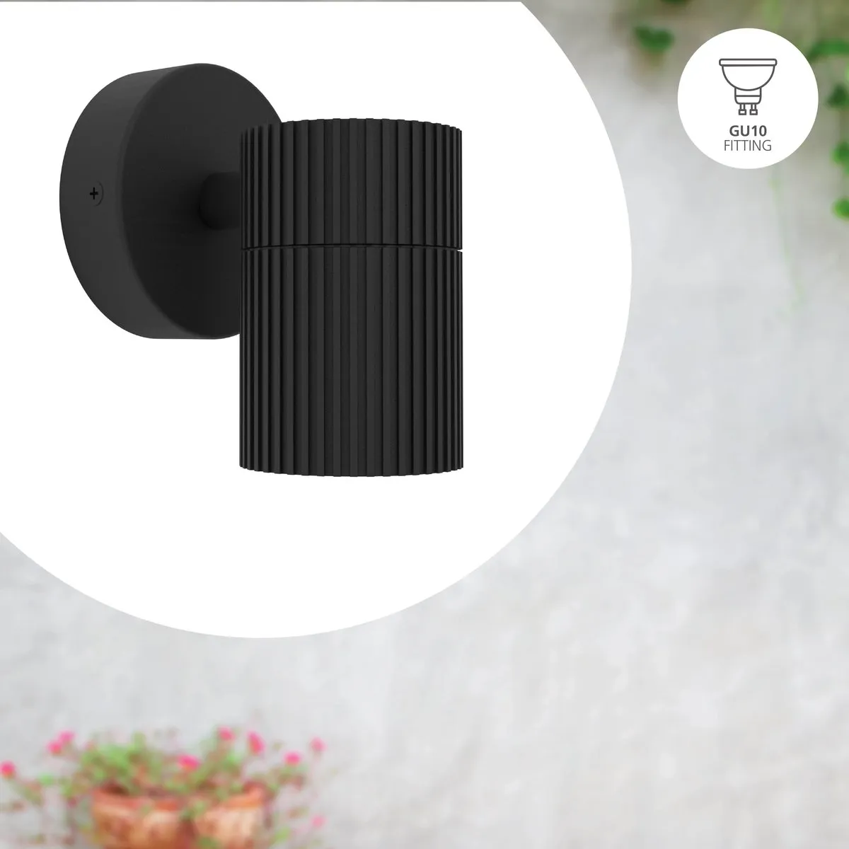Eglo Tomelloso Wandlamp Buiten GU10 - 28W - Zwart