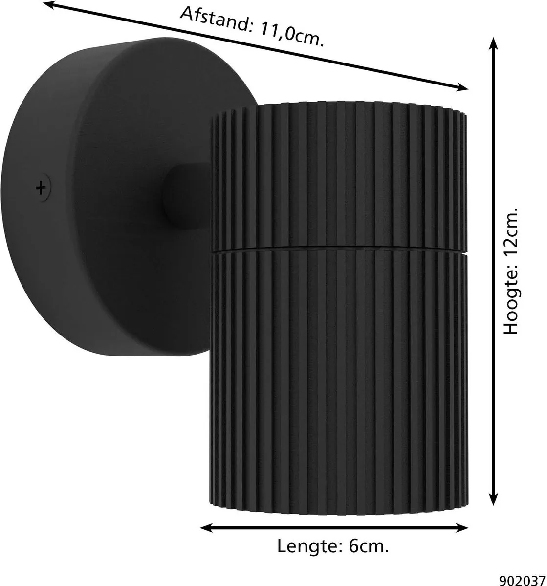 Eglo Tomelloso Wandlamp Buiten GU10 - 28W - Zwart - afbeelding 6 van 6