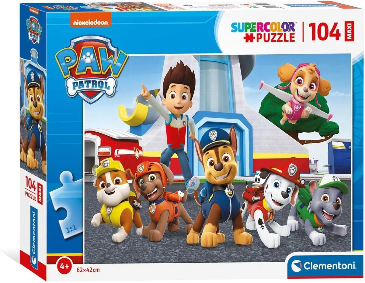 Clementoni Paw Patrol Puzzel 104 Maxi Stukjes - Multicolor