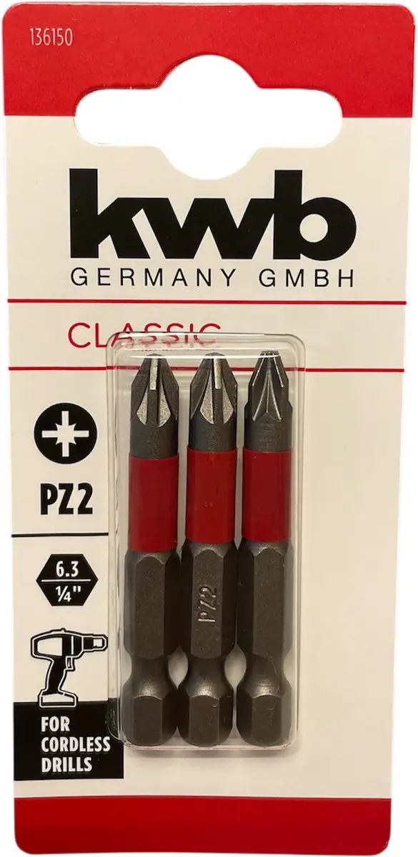 KWB 3 Bitjes PZ2 50mm