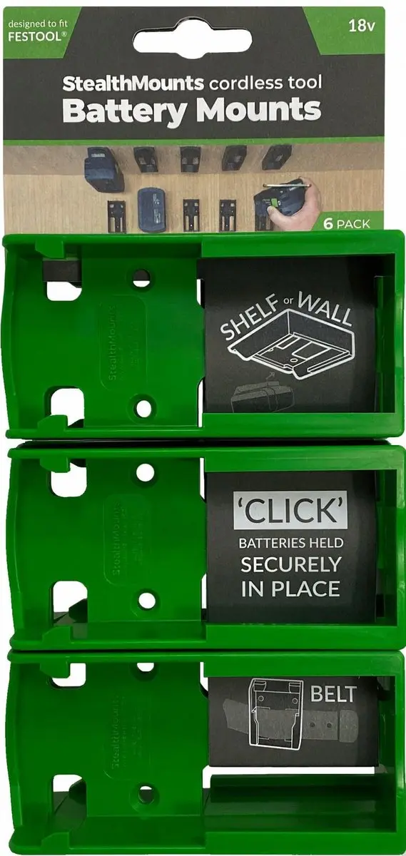 StealthMounts BM-FT18-GRN-6 Accuhouder Festool 18V