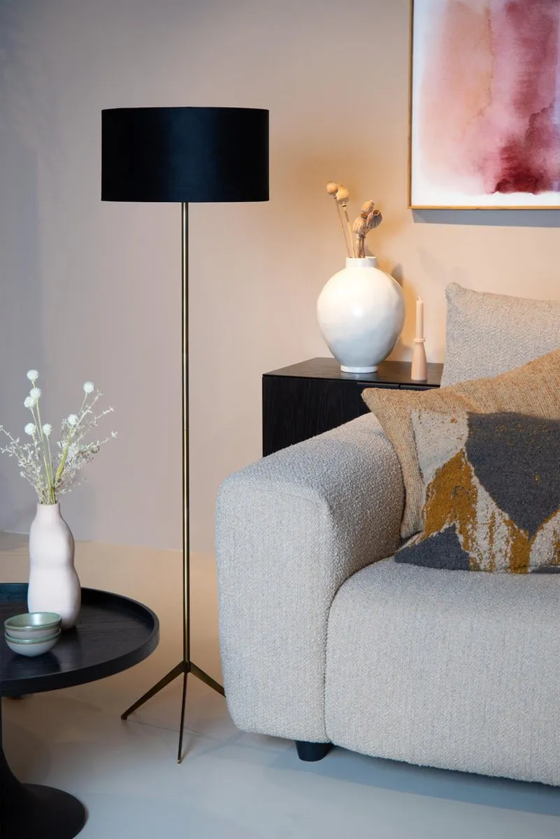 Lucide Tondo Vloerlamp Ø38cm - Mat Goud/Messing