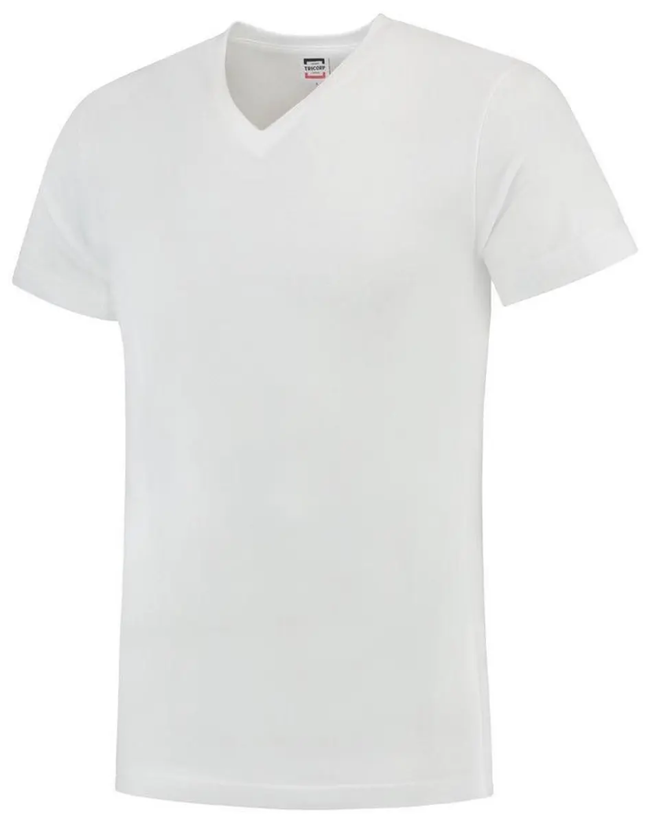 Tricorp T-shirt V-hals Wit - M