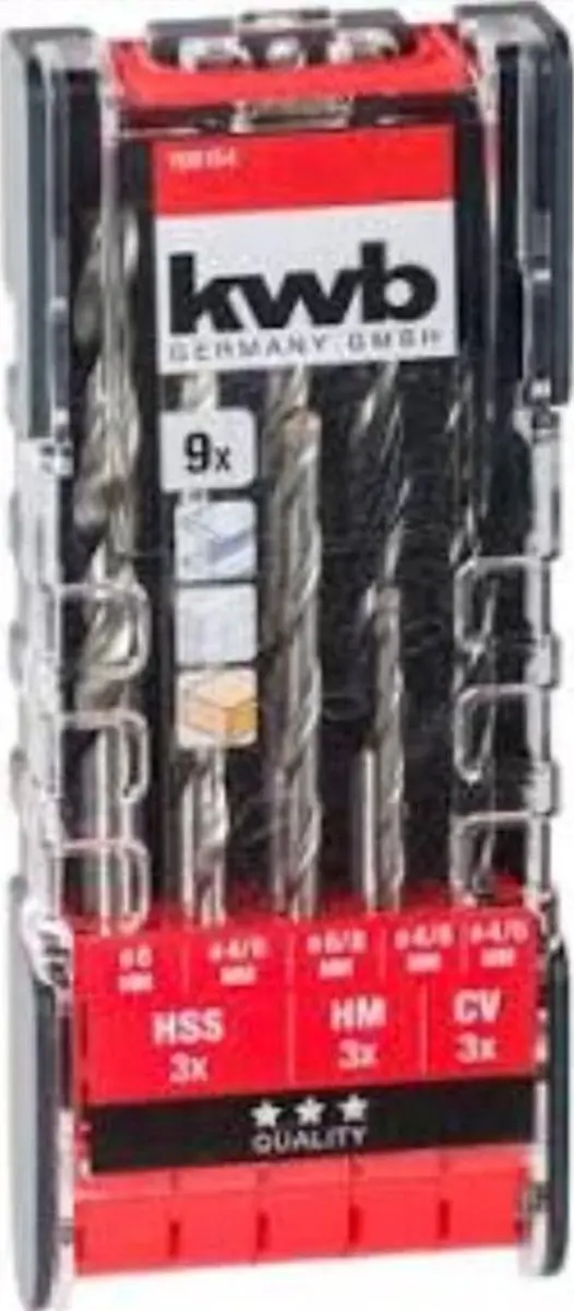 KWB HSS Steen-spiraalboorset 9-delig 3-8mm - Metaal - afbeelding 6 van 6