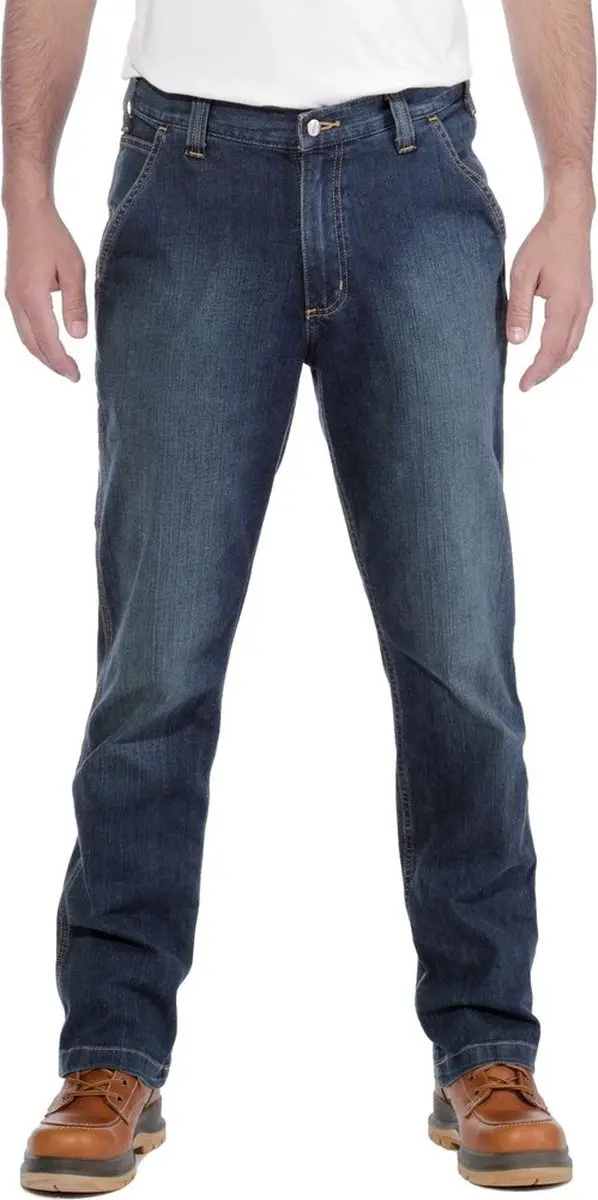 Carhartt Rugged Flex Relaxed Fit 5 Pocket Jeans - Navy - L
