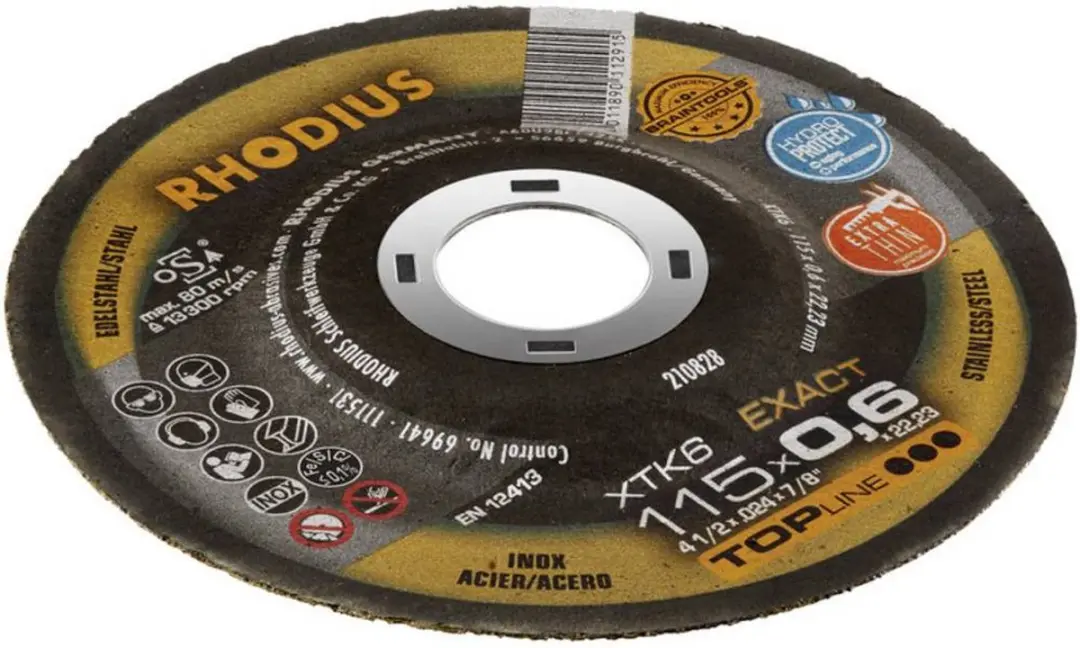 Rhodius XTK6 EXACT 210828 Doorslijpschijf 115mm - 22.23mm