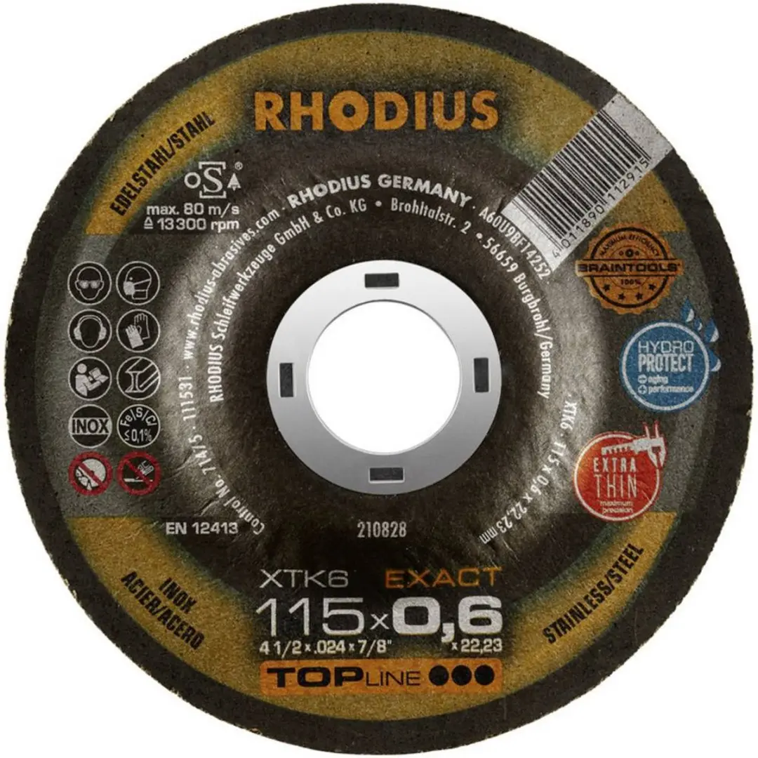 Rhodius XTK6 EXACT 210828 Doorslijpschijf 115mm - 22.23mm
