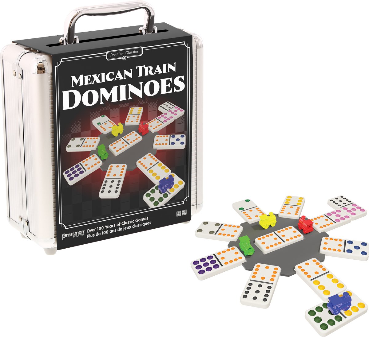 Goliath Mexican Train Dominos In Tin - Koffer - Actiespel - Domino - Gezinsspel - 1 tot 8 spelers