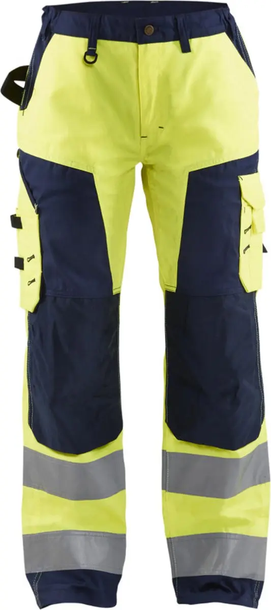 Blåkläder Dames Werkbroek 7155-1811 High Vis Geel/Marineblauw - Maat 48