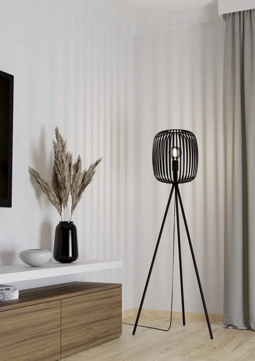 Eglo Romazzina Vloerlamp - Zwart - 140x33x33cm
