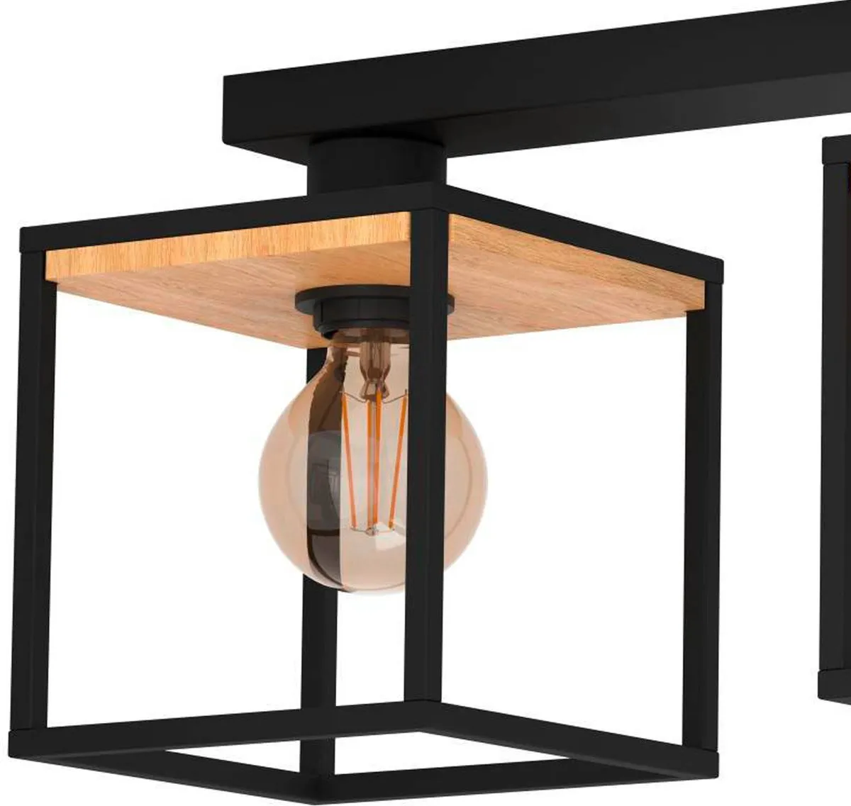 Eglo Libertad Plafondlamp E27 - 3 Lichtpunten 86cm - Zwart/Bruin
