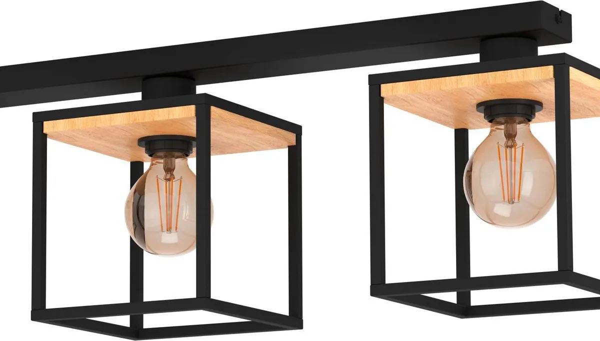 Eglo Libertad Plafondlamp E27 - 3 Lichtpunten 86cm - Zwart/Bruin