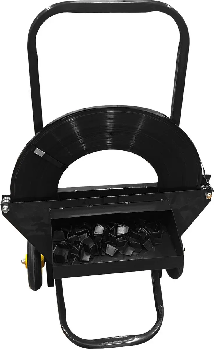Kortpack Verrijdbare Staalbandhaspel 10-32mm - Zwart