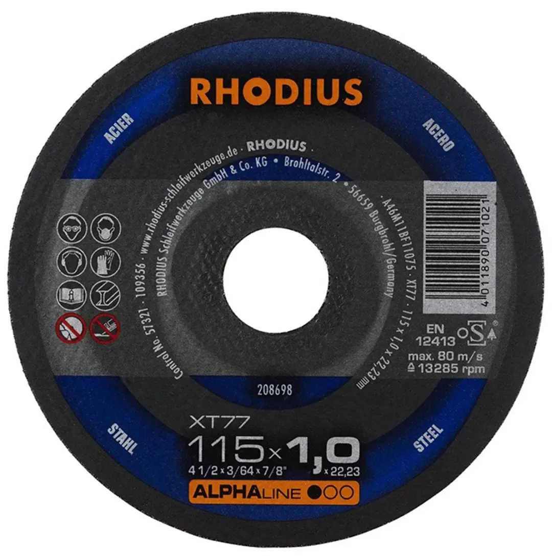 Rhodius ALPHAline XT77 Doorslijpschijf Metaal Ø115mm