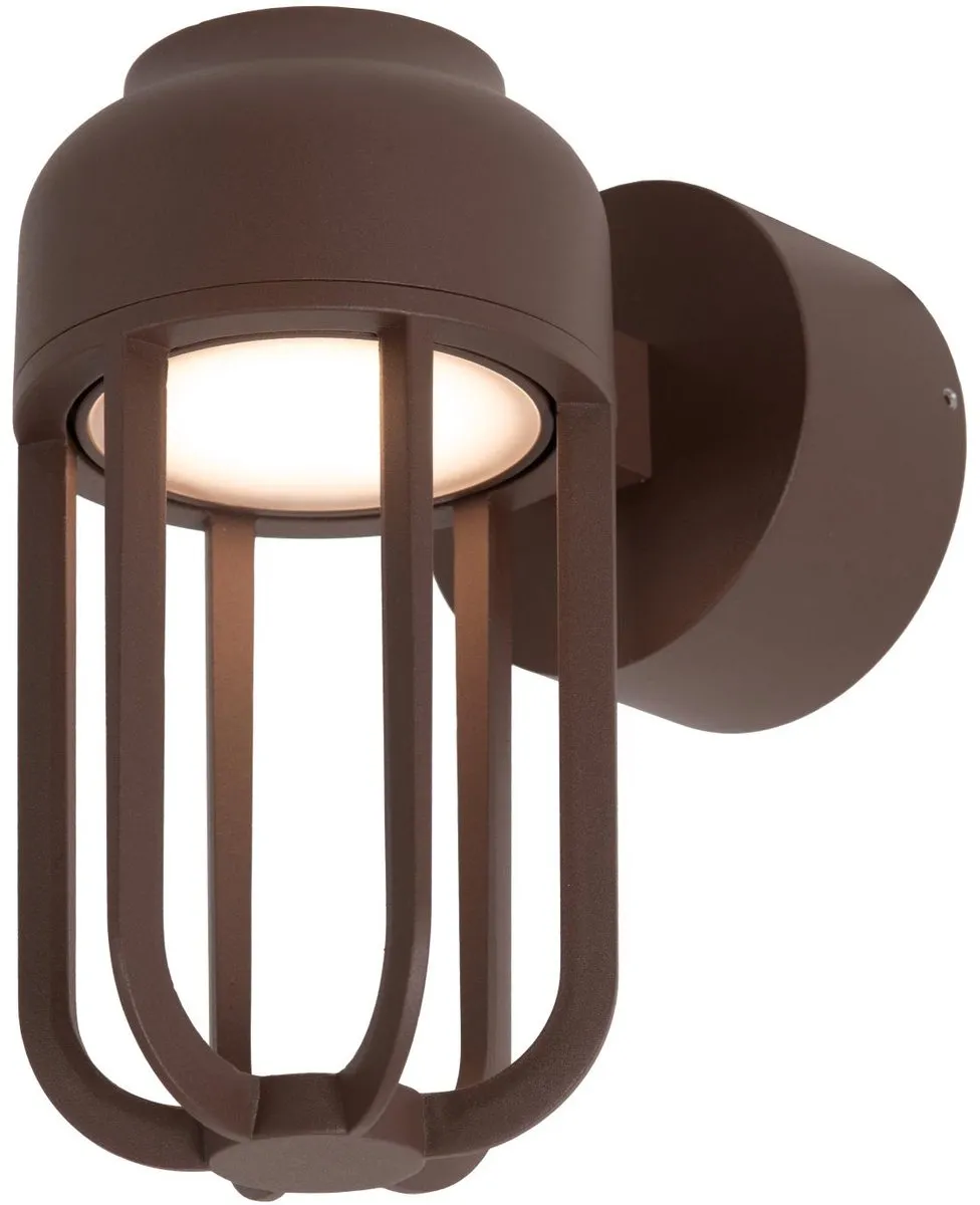 Lucide Wells Wandlamp Ø10cm LED 8W 2700K - Roestbruin