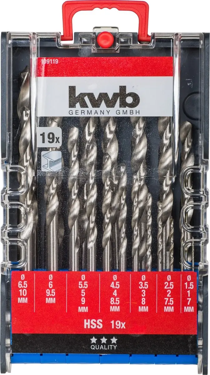 KWB HSS Metaal-spiraalboorset 19-delig 1-6mm