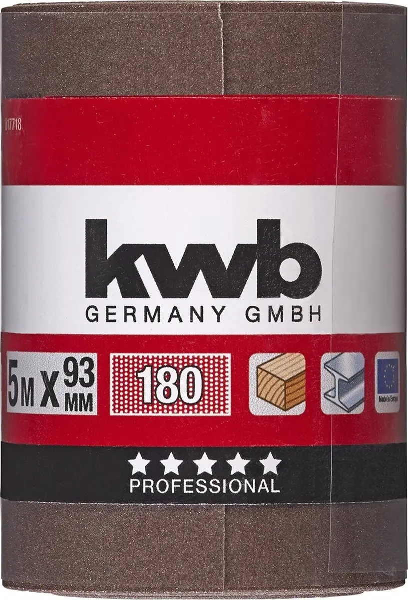 KWB Schuurpapierrol K-180 93mm x 5m - Metaal/Hout