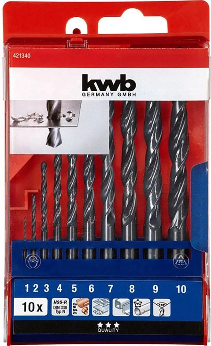 KWB HSS Borenset 1-10mm - 10-delig
