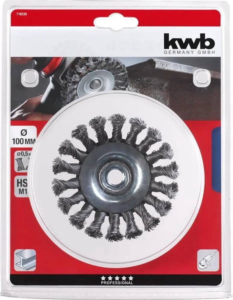 KWB Agresso-Flex Kegelborstel 100mm M14 - Rood