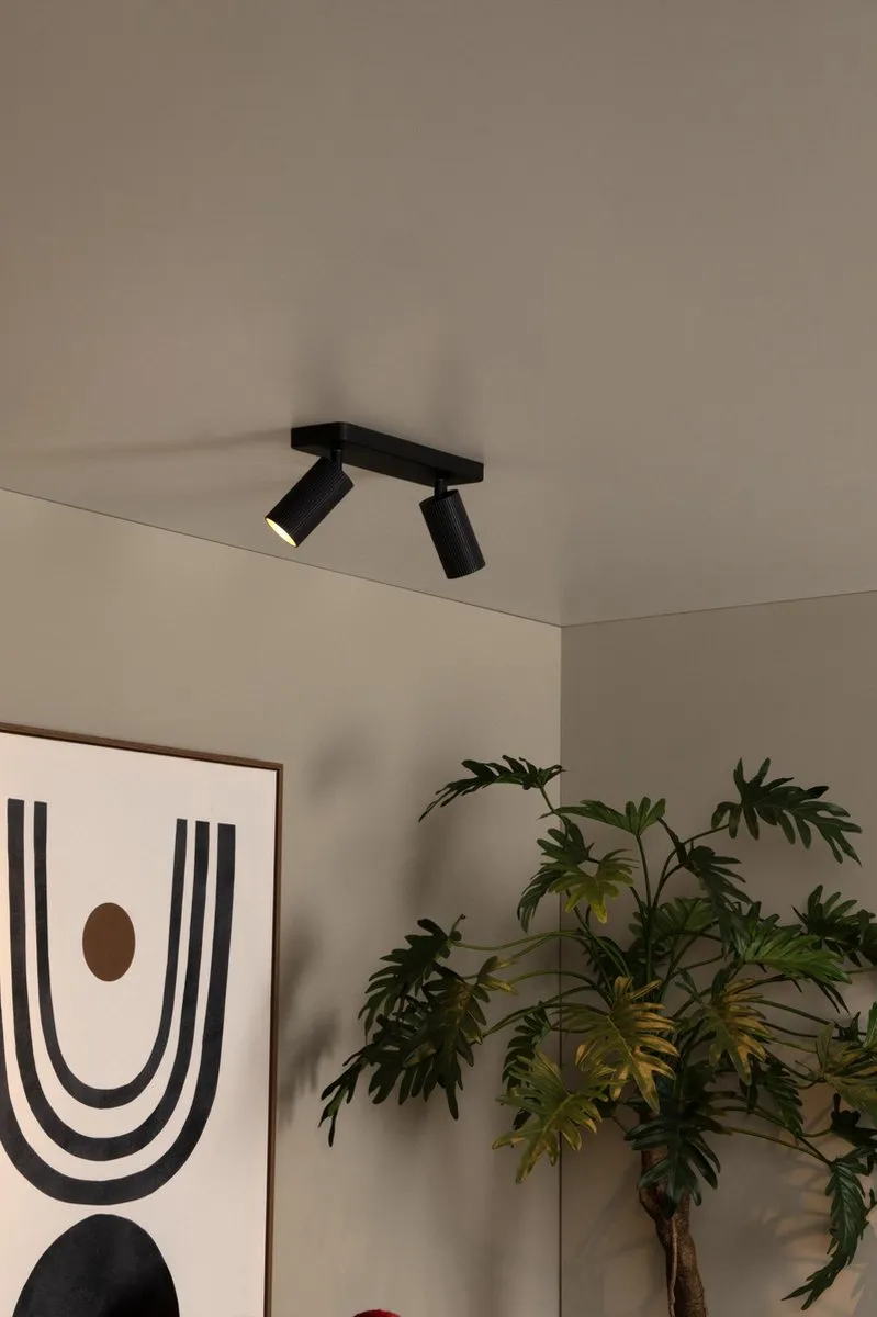 Lucide CLUBS Plafondspot 2xGU10 - Zwart