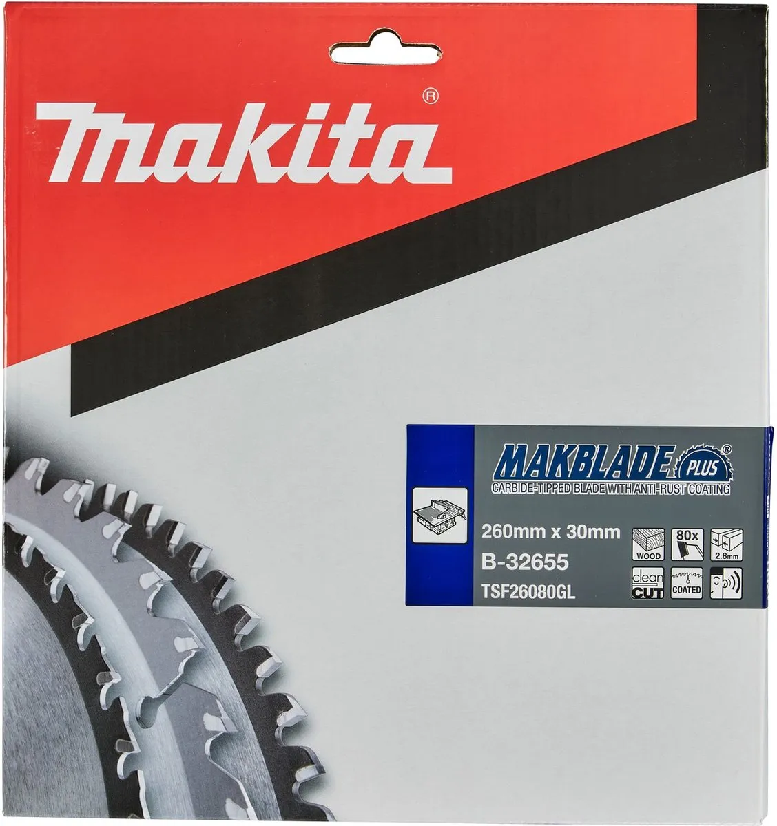 Makita Makblade-Plus B-32655 Tafelzaagblad 260mm 80T