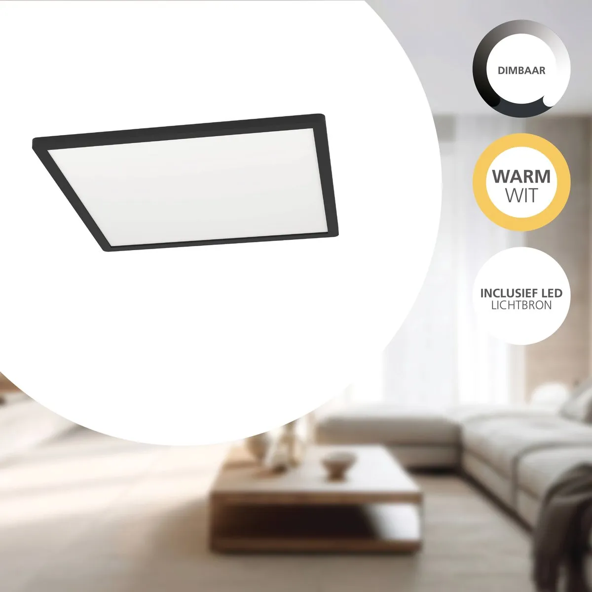 Eglo Minerario Plafondlamp LED 39cm - Zwart/Wit