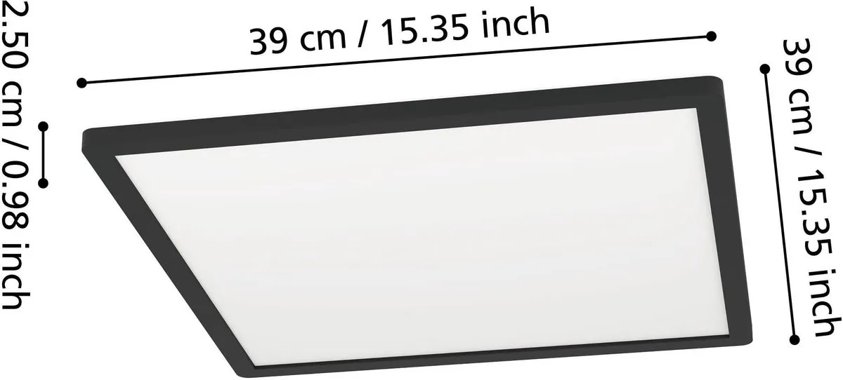 Eglo Minerario Plafondlamp LED 39cm - Zwart/Wit