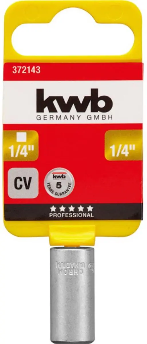 KWB Adapter 1/4" Binnen - 1/4" Buiten - 6-kantig