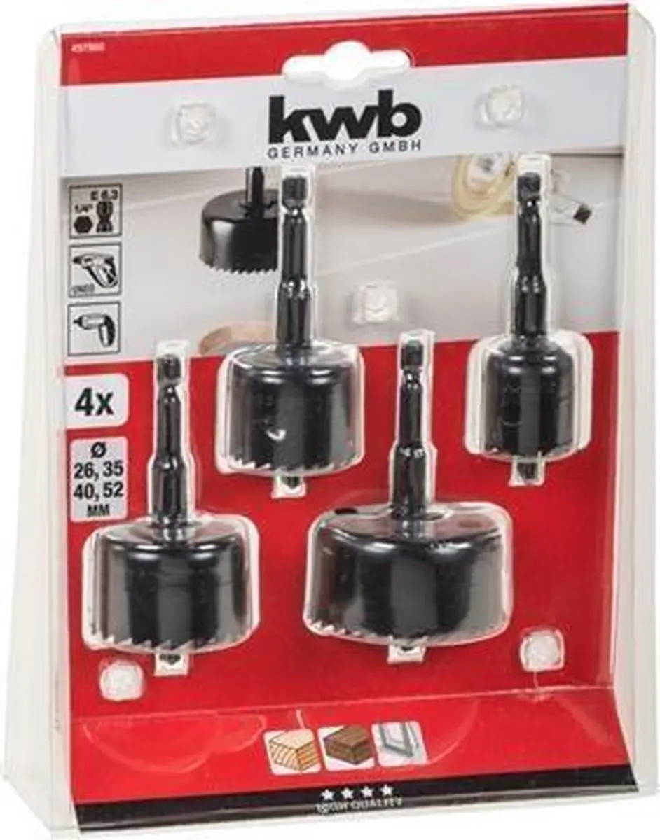 KWB gatzaagset 26, 35, 41, 52 mm