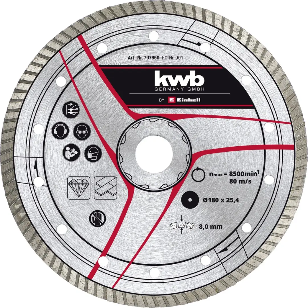 KWB Diamantslijpschijf 180 x 25,4mm Turbo