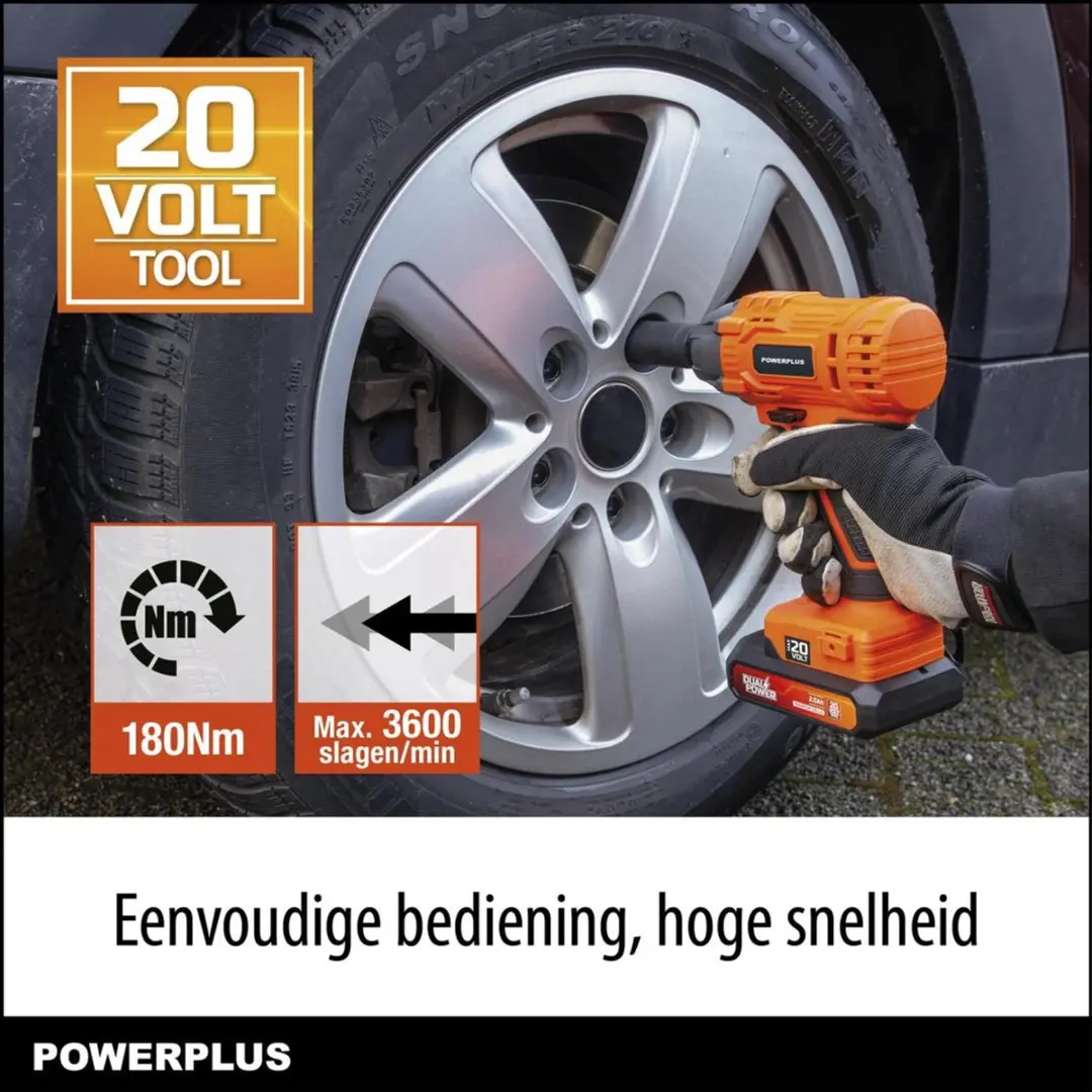 Powerplus POWDPO2100 Slagmoersleutel 20V - 180Nm