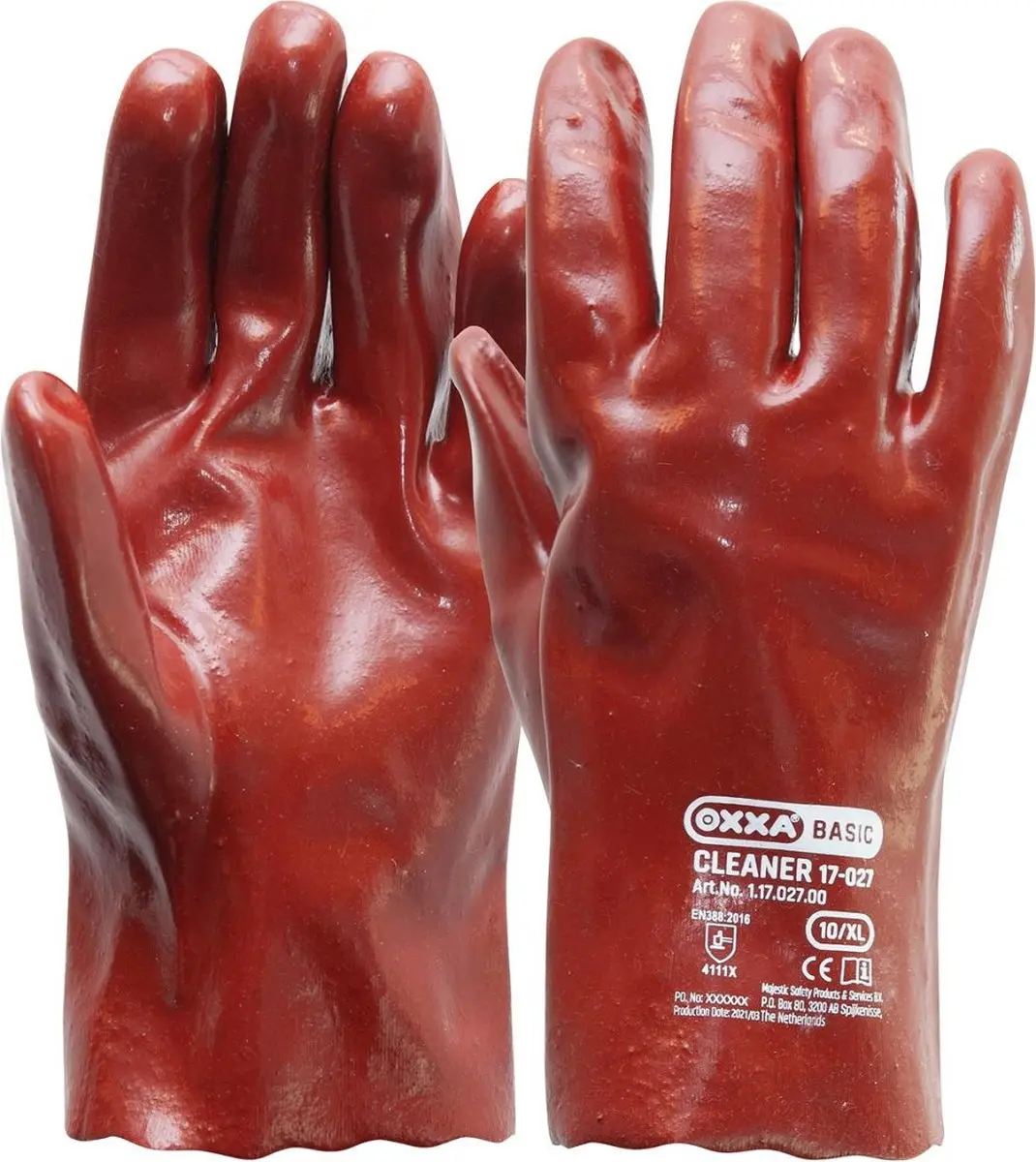 Oxxa Handschoen PVC Rood M