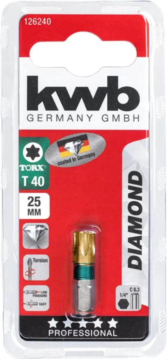 KWB 126240 Inbus-bit T40 - Staal