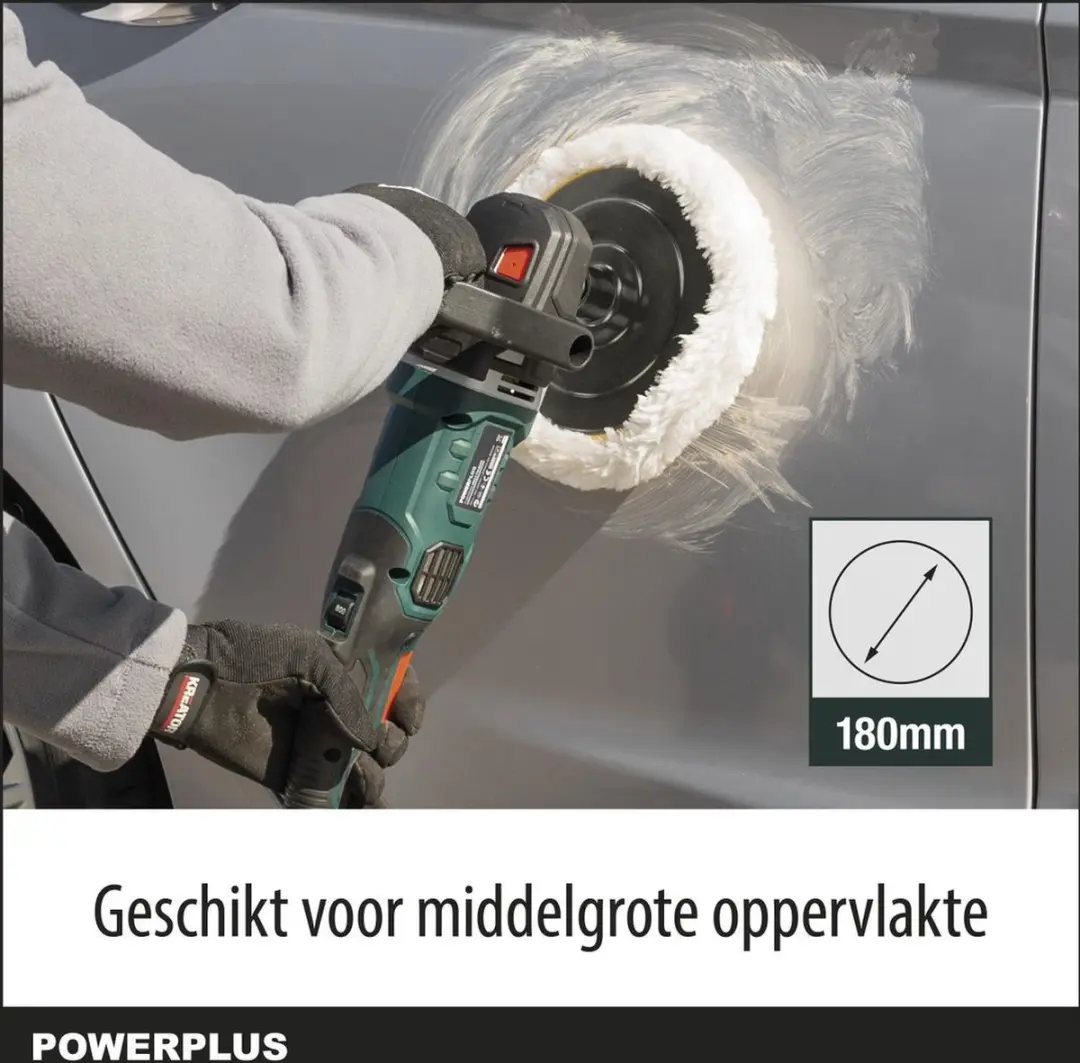 Powerplus POWPB40400 Haakse Poliermachine 180mm - 3 Accessoires