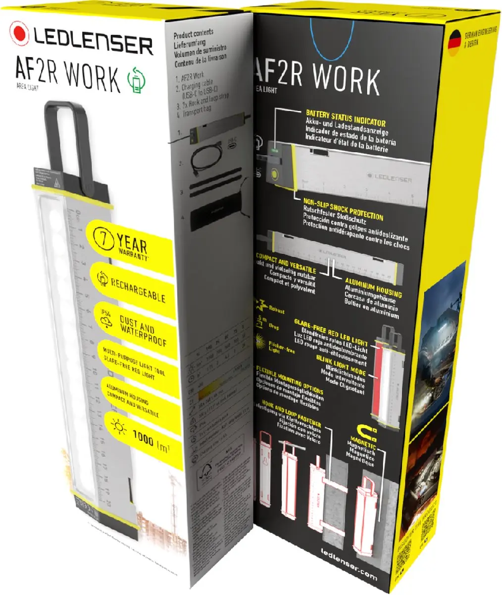 Ledlenser AF2R WORK Bouwlamp - 1000 Lumen - Zilver - afbeelding 6 van 6